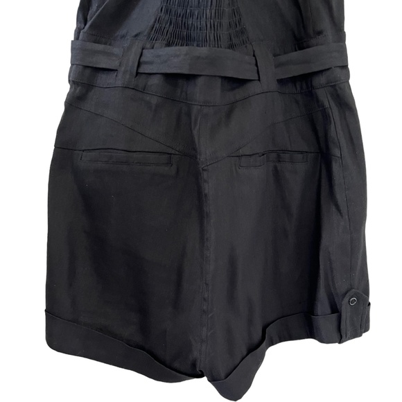 BEBE Linen Blend Short Romper In Black Size S - Picture 10 of 16